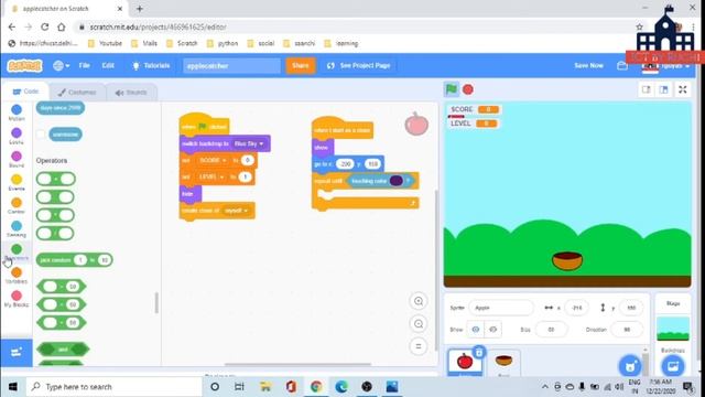 How to make an Apple Catcher Game in Scratch 3.0(Easy beginner) (2021)? смотреть онлайн