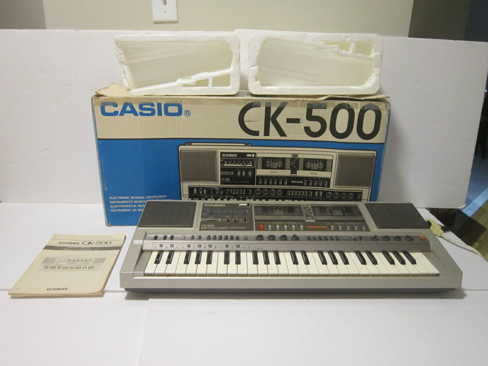 Vintage Casio CK-500 Keyboard Radio Boombox  Double Cassette Recorder-1985 год  ЯПОНИЯ.