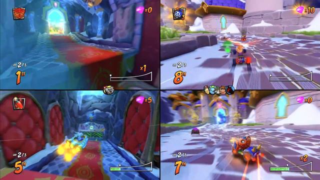 Crash Team Racing Nitro-Fueled on PS5 - Split Screen in Mirror Mode (4 Players) 4K смотреть онлайн