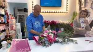 Мастер-класс по сборке раскидистого букета. Tutorial arranging and wrapping one-sided buquet