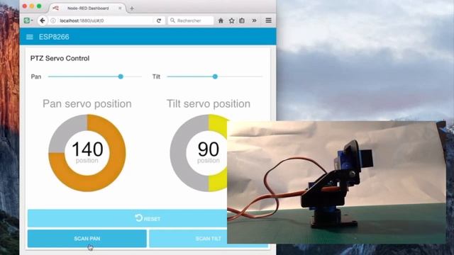 Node-RED + MQTT + ESP8266 + PTZ servo kit смотреть онлайн
