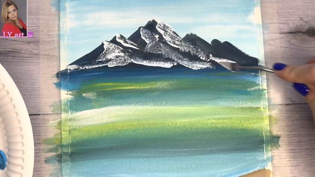 Рисуем море и горы всего за 15 минут / урок в реальном времени без ускорения как и просили ?? смотреть онлайн