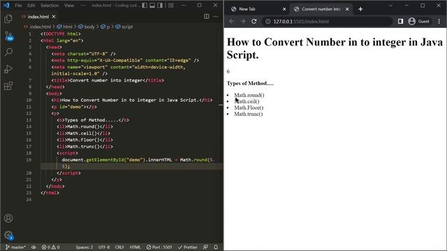 How To Change Number Into Integer in JavaScript // Coding Code // HTML // CSS // JAVASCRIPT смотреть онлайн