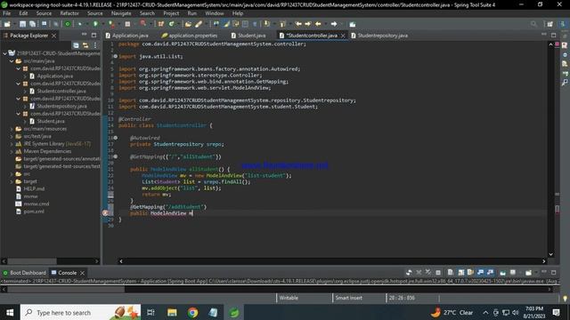 Simple Student Management System project made using JAVA Spring framework and MySQL & ModelAndView смотреть онлайн
