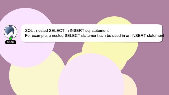 SQL : nested SELECT in INSERT sql statement смотреть онлайн