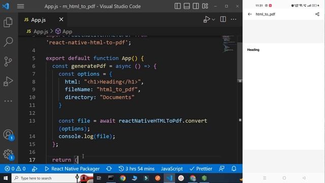 Convert HTML To Pdf in React Native || Generate Pdf in React native from HTML смотреть онлайн