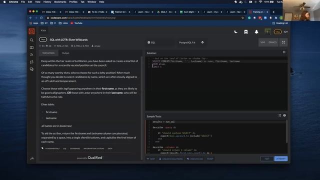 SQL with LOTR: Elven Wildcards - CodeWars Solution смотреть онлайн