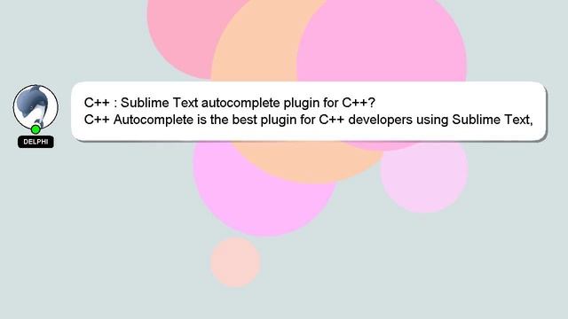 C++ : Sublime Text autocomplete plugin for C++? смотреть онлайн
