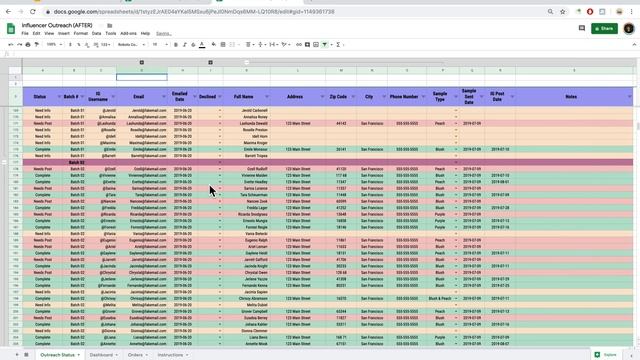 Instagram Influencer Outreach Spreadsheet Template for Google Sheets (Excel) смотреть онлайн