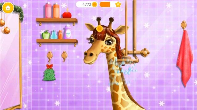 Giraffe Rachel's Winter Routine ❄ Christmas Animal Hair Salon 2 ? | TutoTOONS