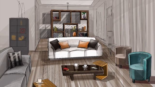 Рисуем интерьерный скетч в PROCREATE на Ipad PRO смотреть онлайн