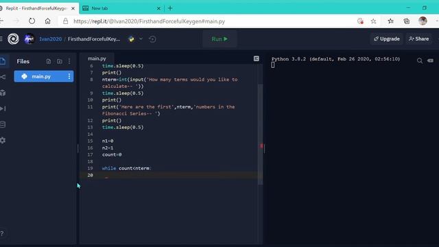 Python Fibonacci Series Calculator смотреть онлайн