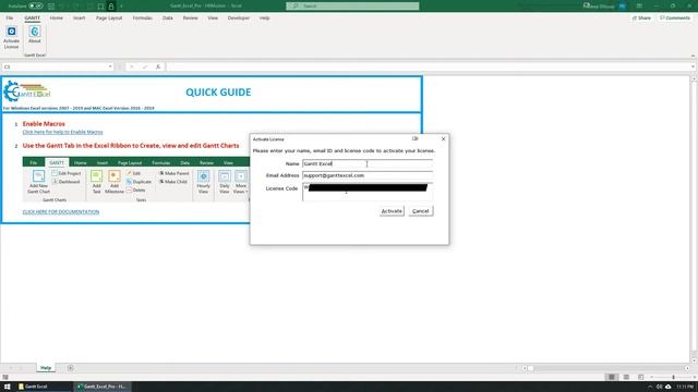 Gantt Excel - Activation Tutorial смотреть онлайн