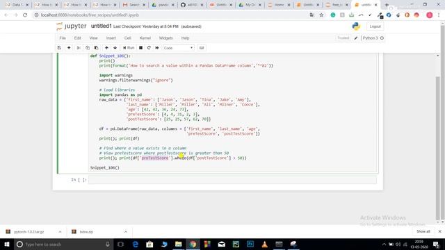 How to search a value in Pandas dataframe column? смотреть онлайн
