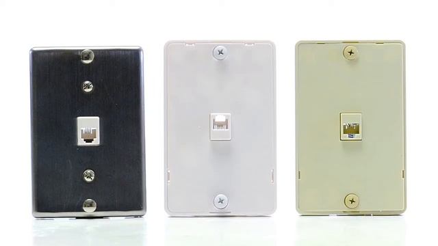 RJ11 4 Conductor Wall Plate - 1 Port - #15-100-028 - WH #15-100-028 IV - #15-100-028 SS смотреть онлайн