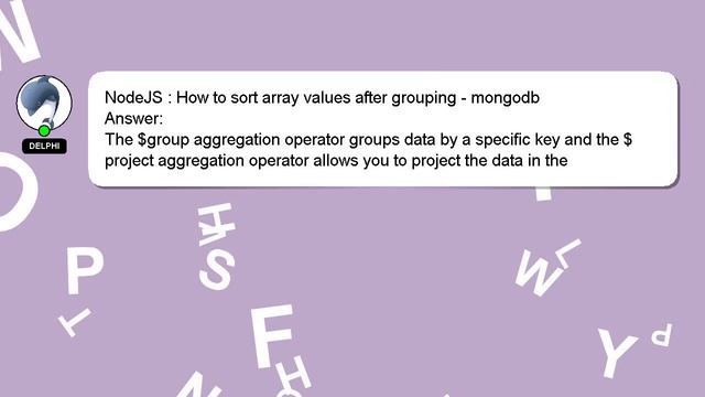 NodeJS : How to sort array values after grouping - mongodb смотреть онлайн