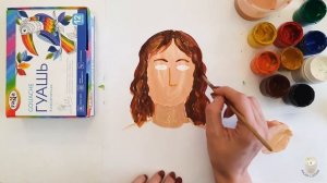 Рисуем ПОРТРЕТ МАМЫ вместе | Урок рисования гуашью для детей