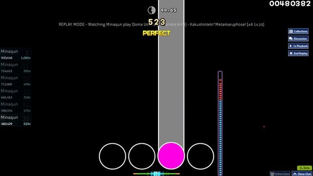 Osu!mania Kakushinteki Metamaruphose! (Lvl.23) 97.16% S Rank (01.08.22)