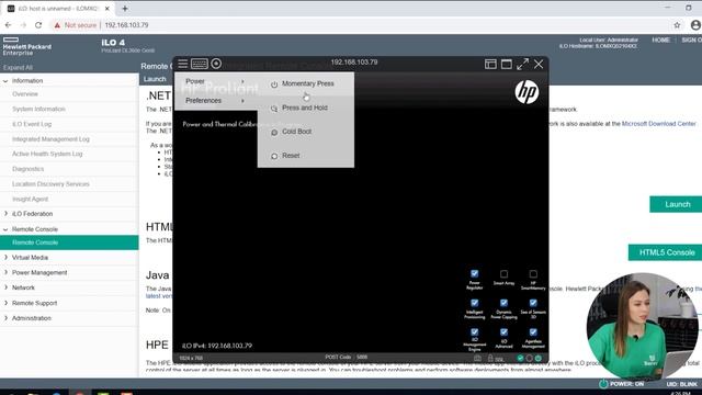 Загружаем ISO образ через Remote Console в ILO 4