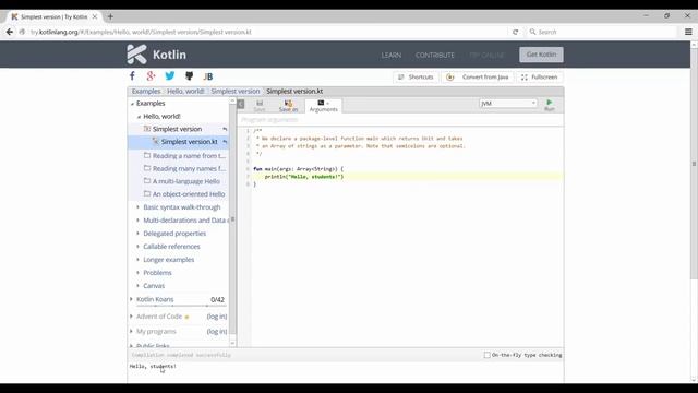 Kotlin Tutorial #2 Try It Out In 30 Seconds! смотреть онлайн