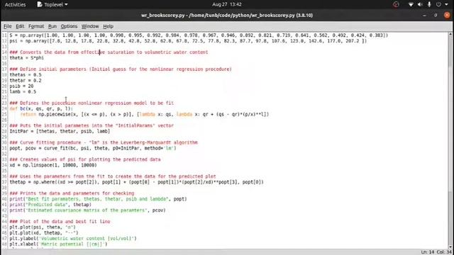 Segmented nonlinear regression: Brooks and Corey equation in Python смотреть онлайн