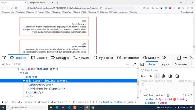 Timeline Section Create a responsive website with SASS & Flexbox Part 11 смотреть онлайн
