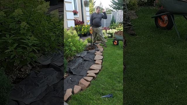 Как быстро расширить клумбы с декоративные камнем#лето#природа#сделайсам#садсвоимируками смотреть онлайн