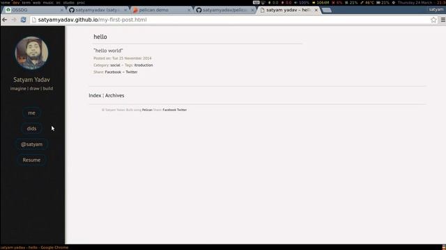 pelican tutorial Part-3 Deployment (github gh-pages) смотреть онлайн