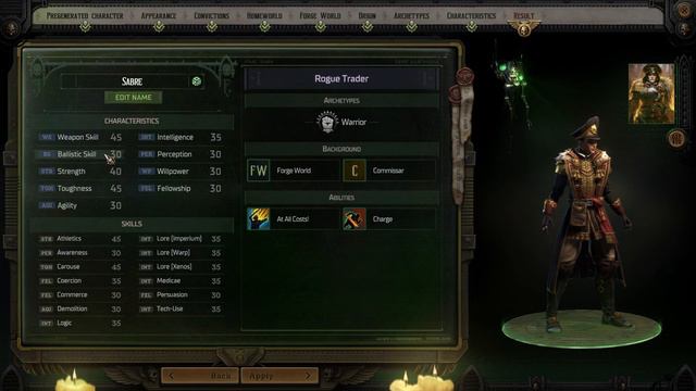 How To Create Custom Characters - Warhammer 40,000 Rogue Trader Guide