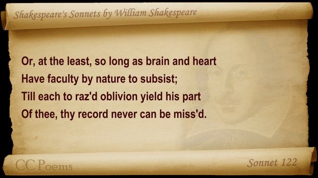 Sonnet 122 by William Shakespeare смотреть онлайн