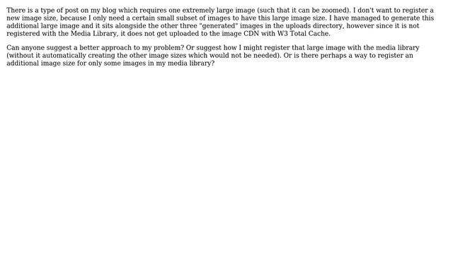 Wordpress: Register an additional image size for only some images in my media library смотреть онлайн