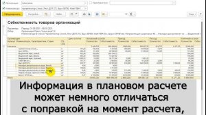 Плановый расчет себестоимости производства в 1С:Управление торговлей по стоимости остатков.