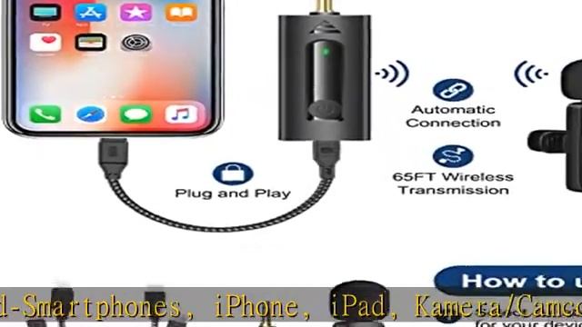 BZXZB Kabelloses Mikrofon Für IPhone, Android-Handy, Kamera, Laptop, MacBook, Professionelles Dual-