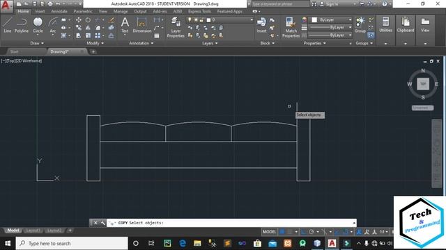 Making Sofa 2D Desgin in Autocad || AutoCad 2D Practice Drawing Exercise-12 ||Tech&Programming смотреть онлайн