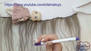 Как сделать трессы из козьего меха. Как закрепить волосы на голове куклы! | Elma-toys