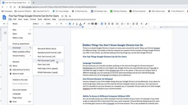How To Convert Word To PDF in Google Docs
