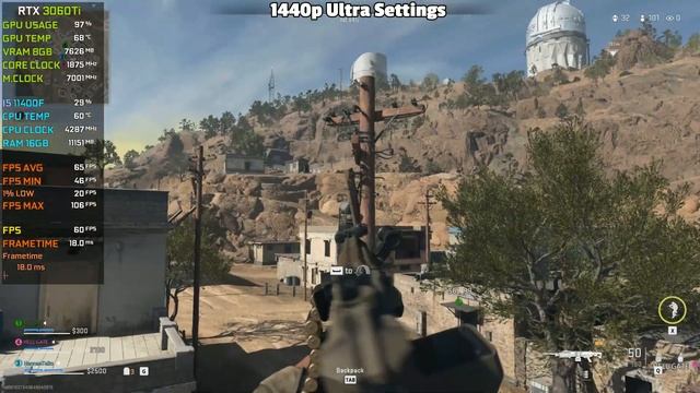 Call of Duty: Warzone 2.0 : RTX 3060Ti + I5 11400F - 1080p 1440p 4K All Settings(Detailed Benchmark смотреть онлайн