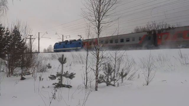 электровоз эп1м 389 с поездом 397 Киров Казань смотреть онлайн
