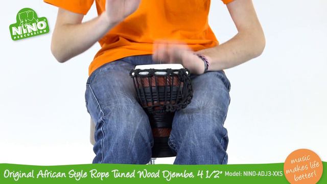 Original African Style Rope Tuned Wood Djembe 4 1/2" - NINO-ADJ3-XXS смотреть онлайн