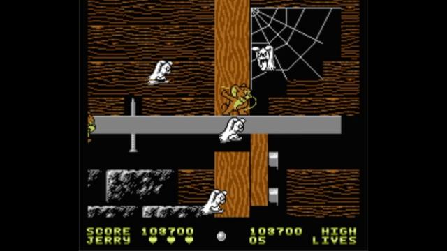 Dendy (Famicom,Nintendo,Nes) 8-bit Tom and Jerry (and Tuffy) World 5 Stage 1-3 Крыша Дома