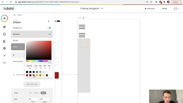 Adalo Create Floating Navigation Menu pop-up tutorial смотреть онлайн