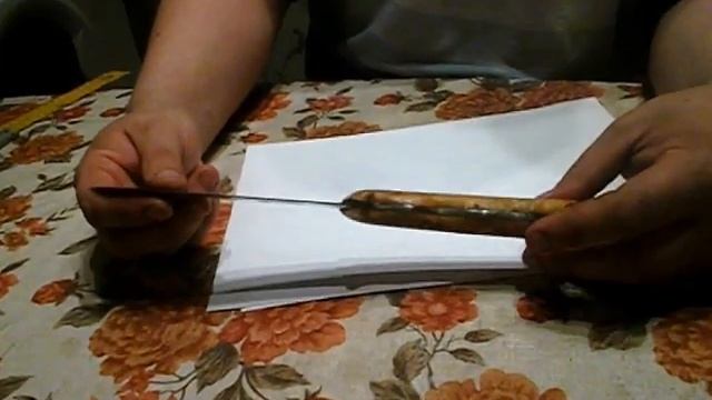 Нож "Осенний" из стали 9ХФ, тест по рогу смотреть онлайн