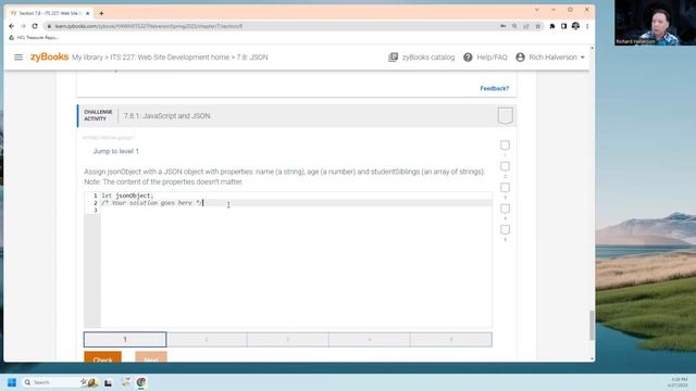 ITS227 Spring 2023 Chapter 7.8 JSON смотреть онлайн