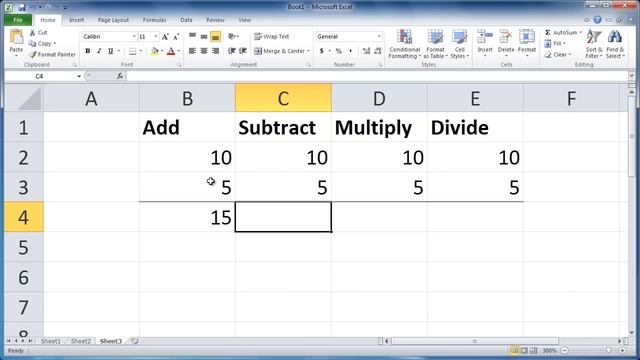 Excel 2010 - Add, subtract, multiply, and divide смотреть онлайн