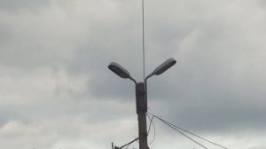 Старые уличные фонари  СКЗР с LED  лампами за колючей проволокой.