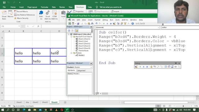 EXCEL VBA TELUGU PART - 8 || CELL FORMATTING || BORDER || ALIGNMENT || FONT COLOR|| BACKGROUND || смотреть онлайн