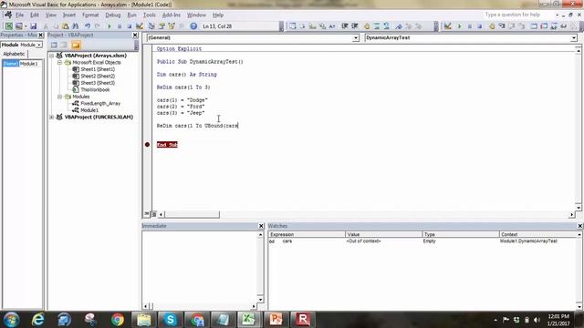 VBA - Dynamic Arrays смотреть онлайн