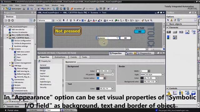 HMI programming tutorial TIA Portal - 4. Elements : Symbolic I/O Field (Part 3/7) смотреть онлайн