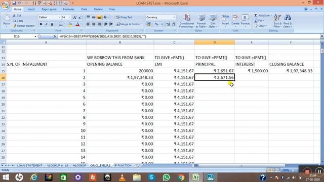 IF FUNCTION in Loan Statement | Computer Application In Business | MS Excel | DU | Bcom | Part 3 смотреть онлайн