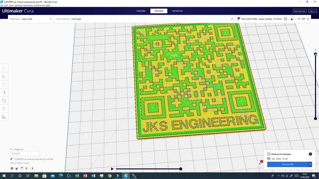3D printing a QR Code with a single extruder printer and Cura! Tutorial смотреть онлайн